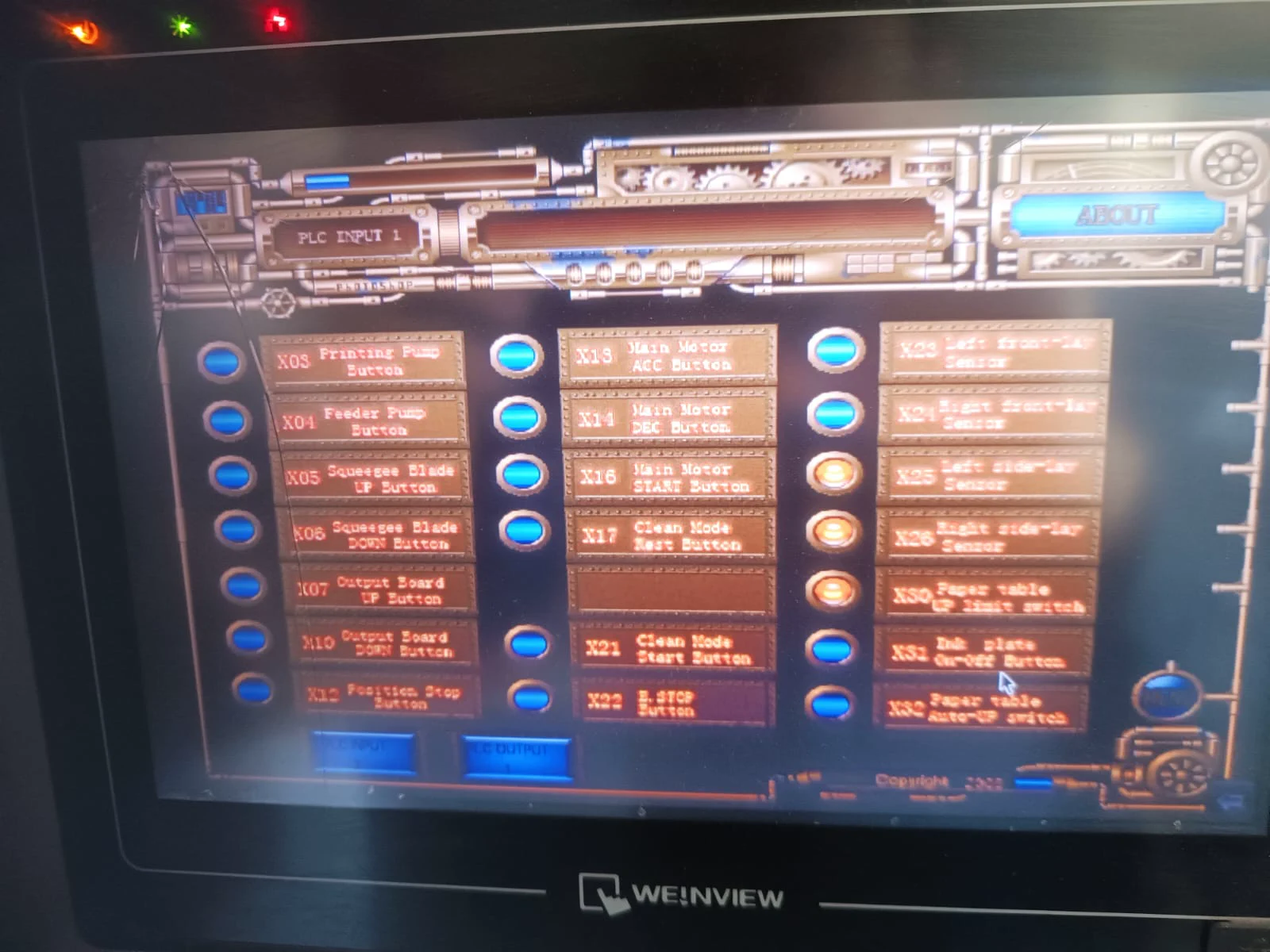 UV lak makinesi yeni HMI ekranı